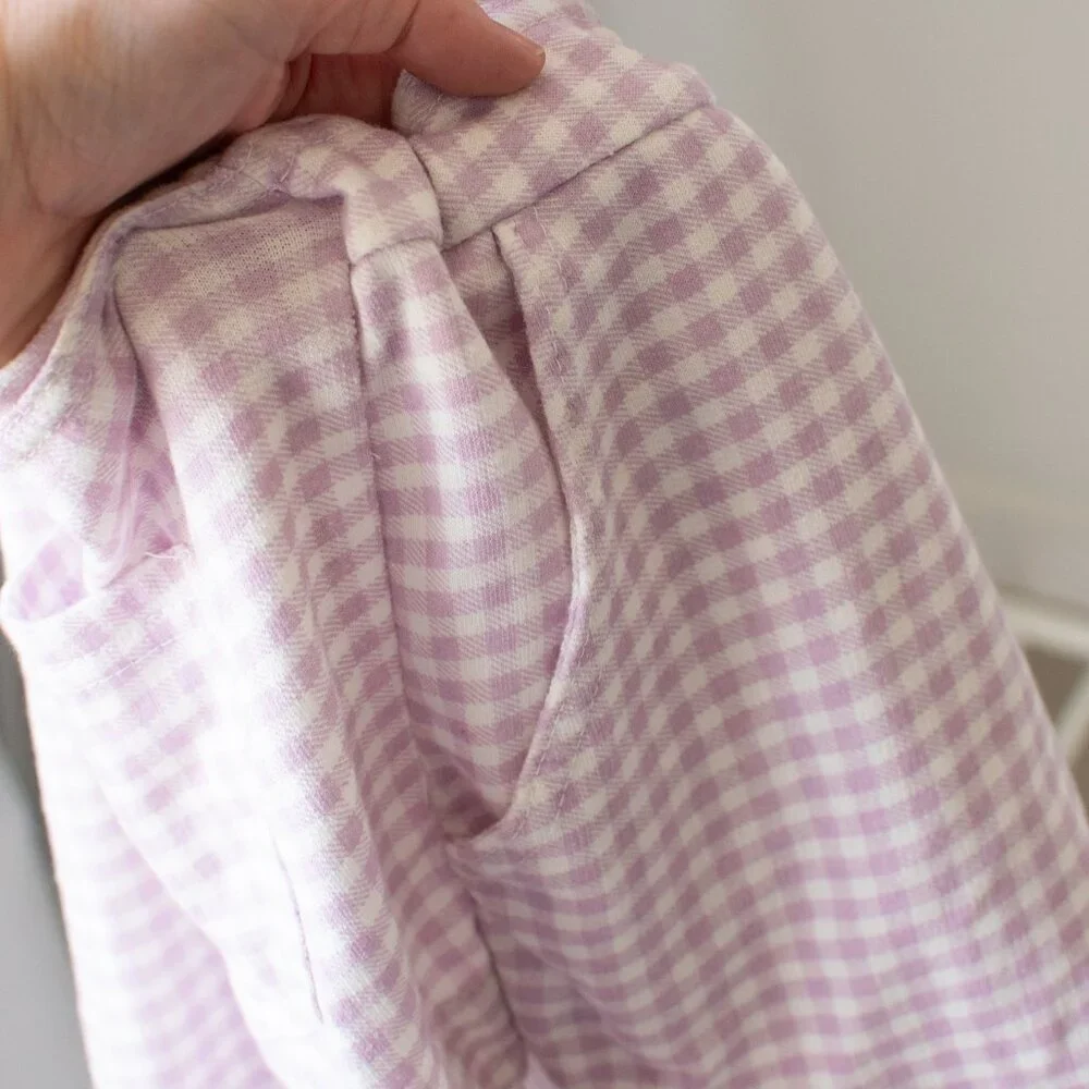 Wallflower Pink and White Gingham Romper Overalls - Picture 9 of 9